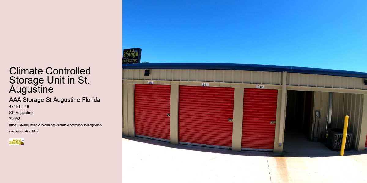 Climate Controlled Storage Unit in St. Augustine